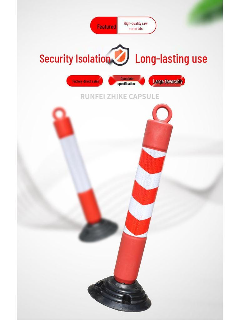 Jitai 75cm Reflective Rubber Traffic Safety Post