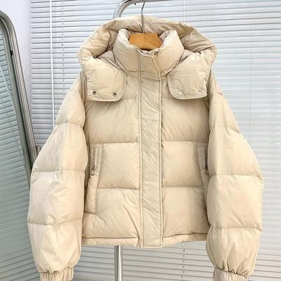 Женская куртка с капюшоном на пуху и хлопковой подкладке, осенне-зимний модный тренд, универсальная, тонкая и теплая, короткая куртка на хлопковой подкладке для женщин