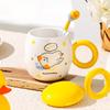 Opening Small Gift Cover Spoon Duck Ceramic Cup Cartoon Home Suit Mug Girl Sends Best Friend Cup