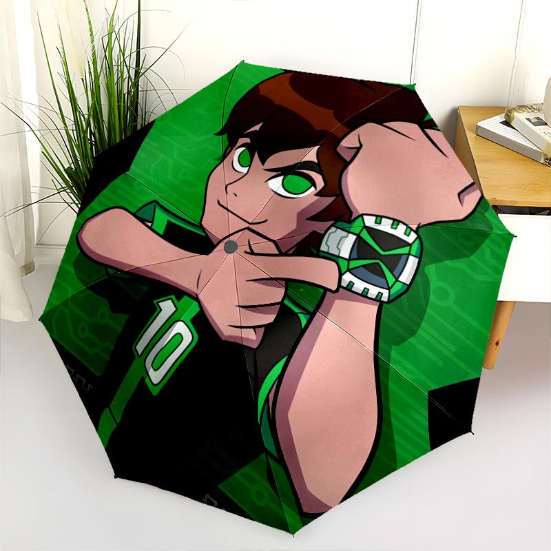 Рисунок Ben 10, автоматический складной зонт, портативная и складная конструкция, 8 спиц, рождественский или день рождения подарок.