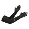 Women Long UV Protection Gloves, Ice Silk Arm Sleeve Half-Finger Touchscreen Summer Driving Gloves