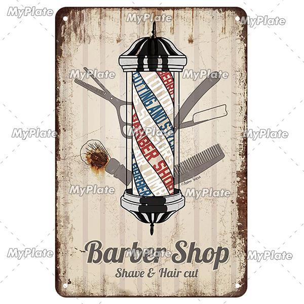 Винтажный постер парикмахерской, металлическая табличка, жестяная табличка, настенные поделки, ретро-декор для дома, украшение, подарок