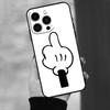 Cartoon Middle Finger Phone Case For iPhone 16 Pro Max 11 12 13 14 15 Pro Max Mini XR 16 15 Plus 16e Cover Coque