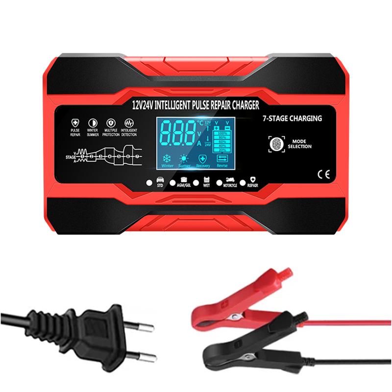 12 В 10 А/24 В 5 А автомобильный аккумулятор быстрое зарядное устройство многофункциональное новое полностью автоматическое интеллектуальное импульсное ремонтное устройство с ЖК-экраном