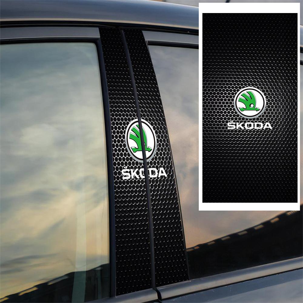 2Pcs Car Center Pillar Scratches protection Sticker Auto Decal Accessories For F6 Kodiaq Octavia Enyaq Kamiq Scala Rapid MK2 ZS6