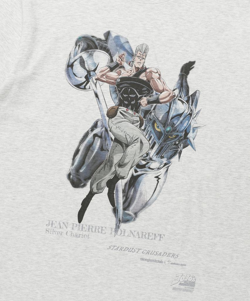 NICEGHOSTCLUB JoJo's Bizarre Adventure: Stardust Crusaders Постер с Полnareff Футболка_Светло-серый(Ng2Gmut502E)