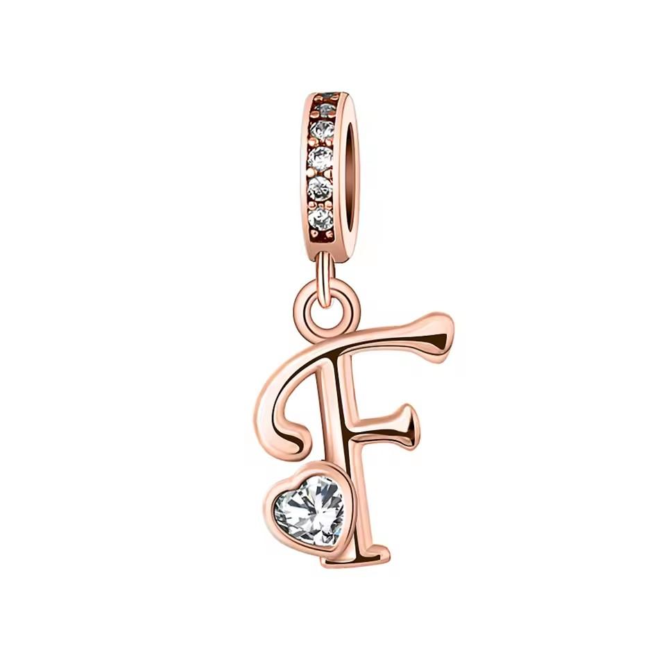 Новый медный с покрытием Rose Gold, Light Gold, двухцветный, с 26 английскими буквами, подвеска-шарм, совместим с браслетами, ожерельями, для самостоятельного изготовления украшений