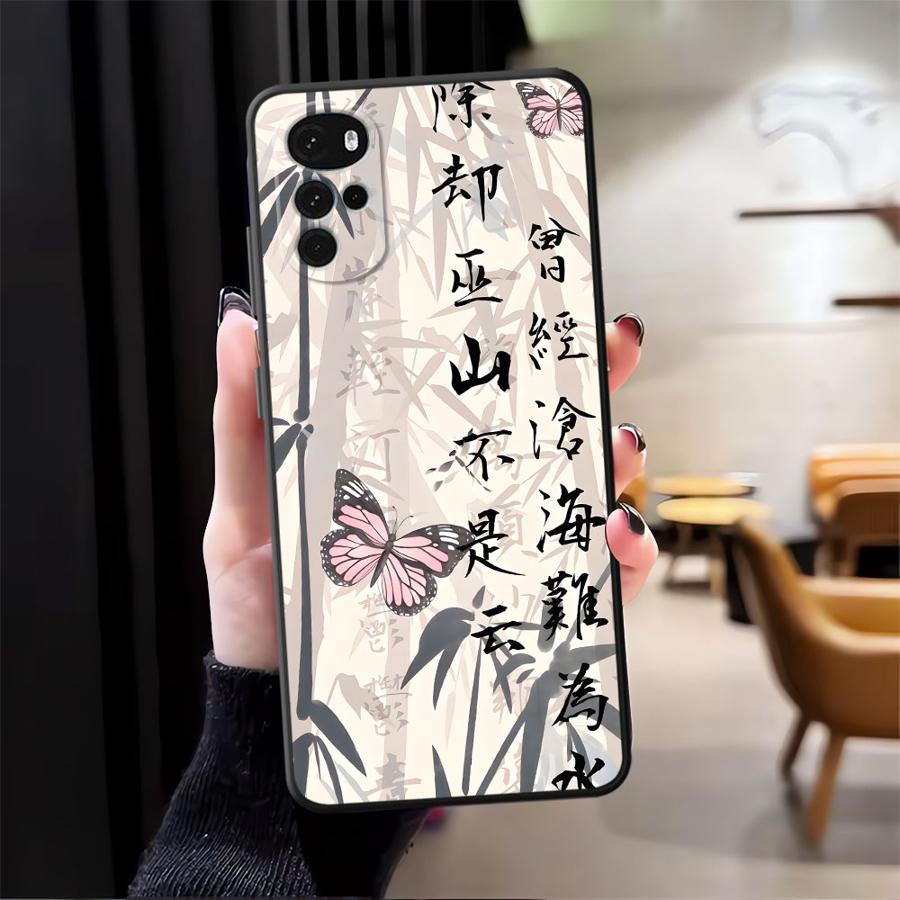 Ретро Чехол в Китайском Стиле для Motorola Moto Edge 20 Pro 30 Lite G32 G51 G73 G22 Edge40 G71 G52 G60s G53 G30 G50