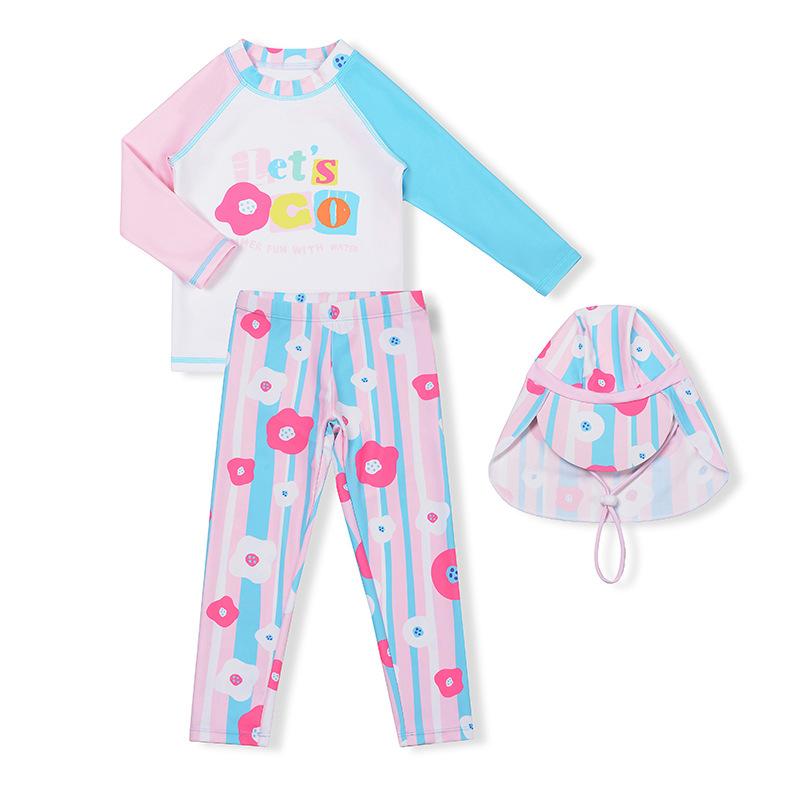Children's swimming suit - Girls' long-sleeved sun-protective swimming suit - Girls' swimming costume