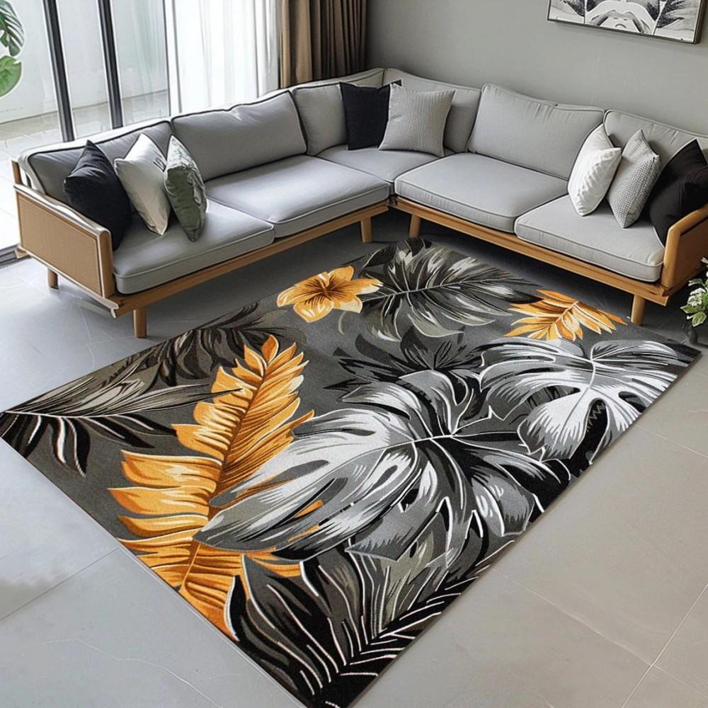 Tropical Floral Leave Print Area Rug for Home Living Room Bedroom Kitchen Soft Carpet for Kitchen Doormat Bedroom Home Office