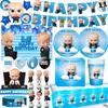 Bossed Baby Theme Birthday Party Decoration Newborn 1St Tableware Set Plate Cup Balloons For Kids Baby Shower Party Faovrs Gifts