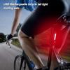 Bicycle Rear Light Waterproof USB Rechargeable LED Safety Warning Lamp Bike Flashing Accessories Cycling Taillight