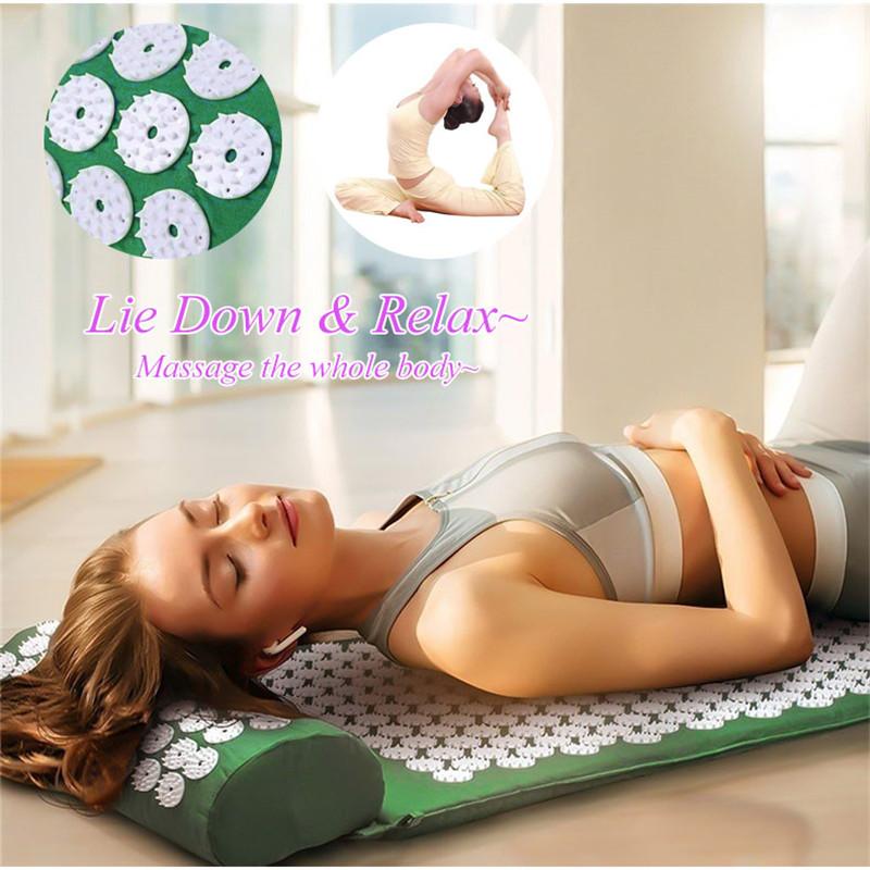 Yoga Massage Mat Acupressure Mat for Back Neck Needle Acupuncture Pad Pillow Sets