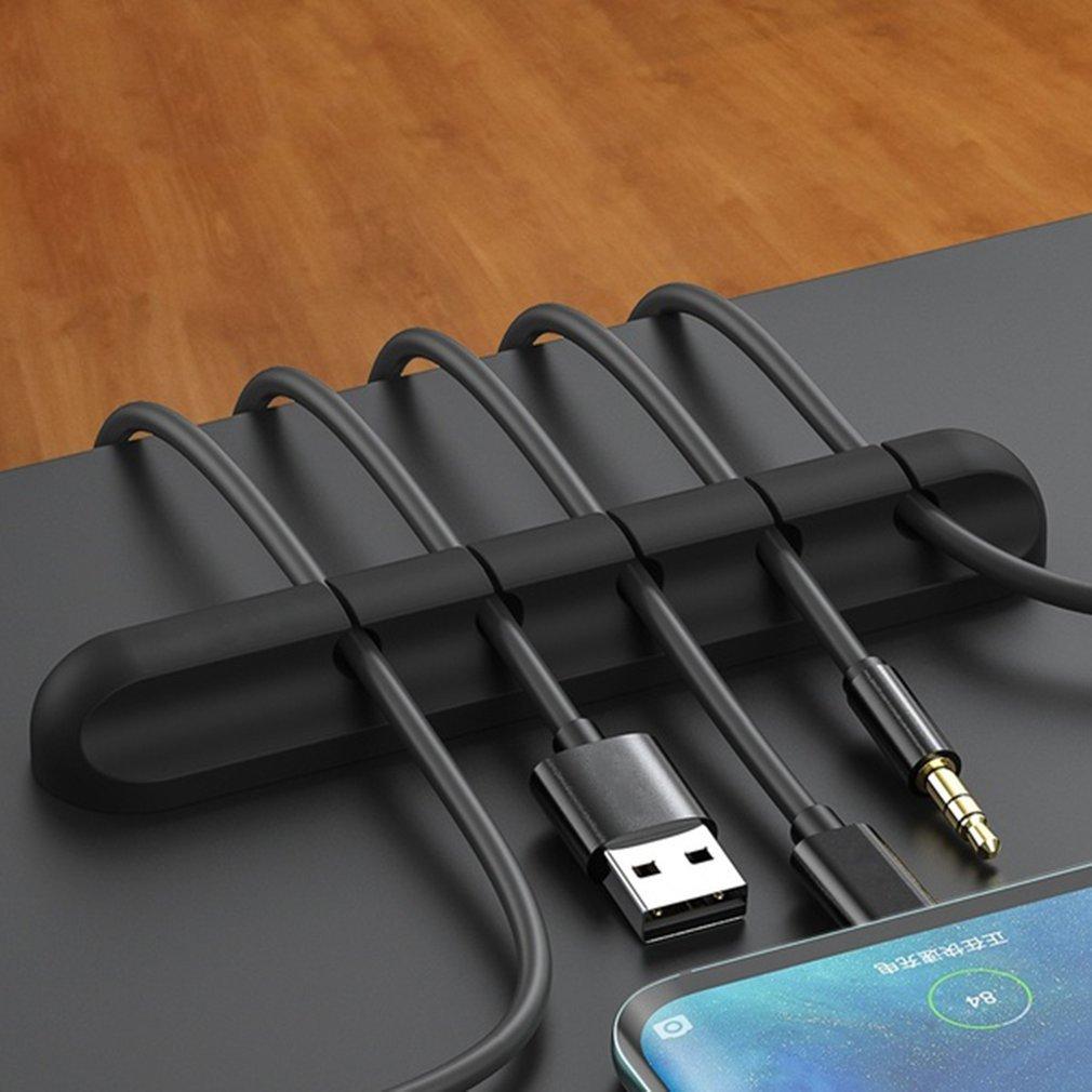 Органайзер для кабелей, держатель проводов, гибкий органайзер для USB-кабелей, аккуратные силиконовые клипсы для мыши, клавиатуры, наушников, протектор