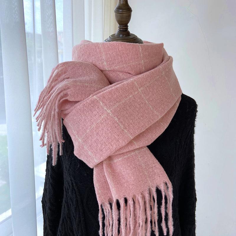 Cozy British Plaid Scarf with Tassels - Soft, Thick & Warm | Fashion Accessory for Fall/Winter
