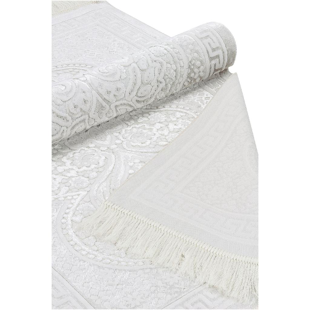 Бархатный молитвенный коврик Inci Velvet Pearl - кремовый