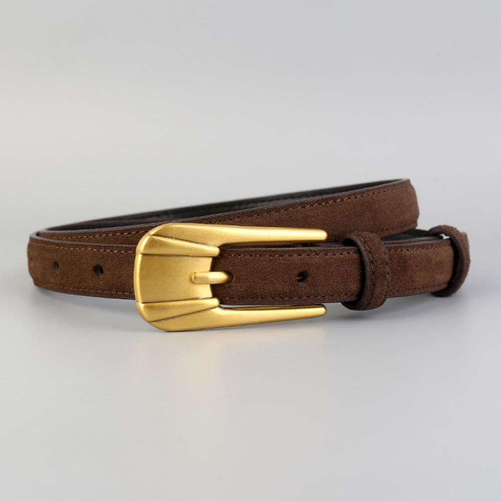 Однотонный Тонкий Пояс на Талию Замшевый Декоративный Пояс Модный Ковбойский Пояс для Женской Юбки Джинсов