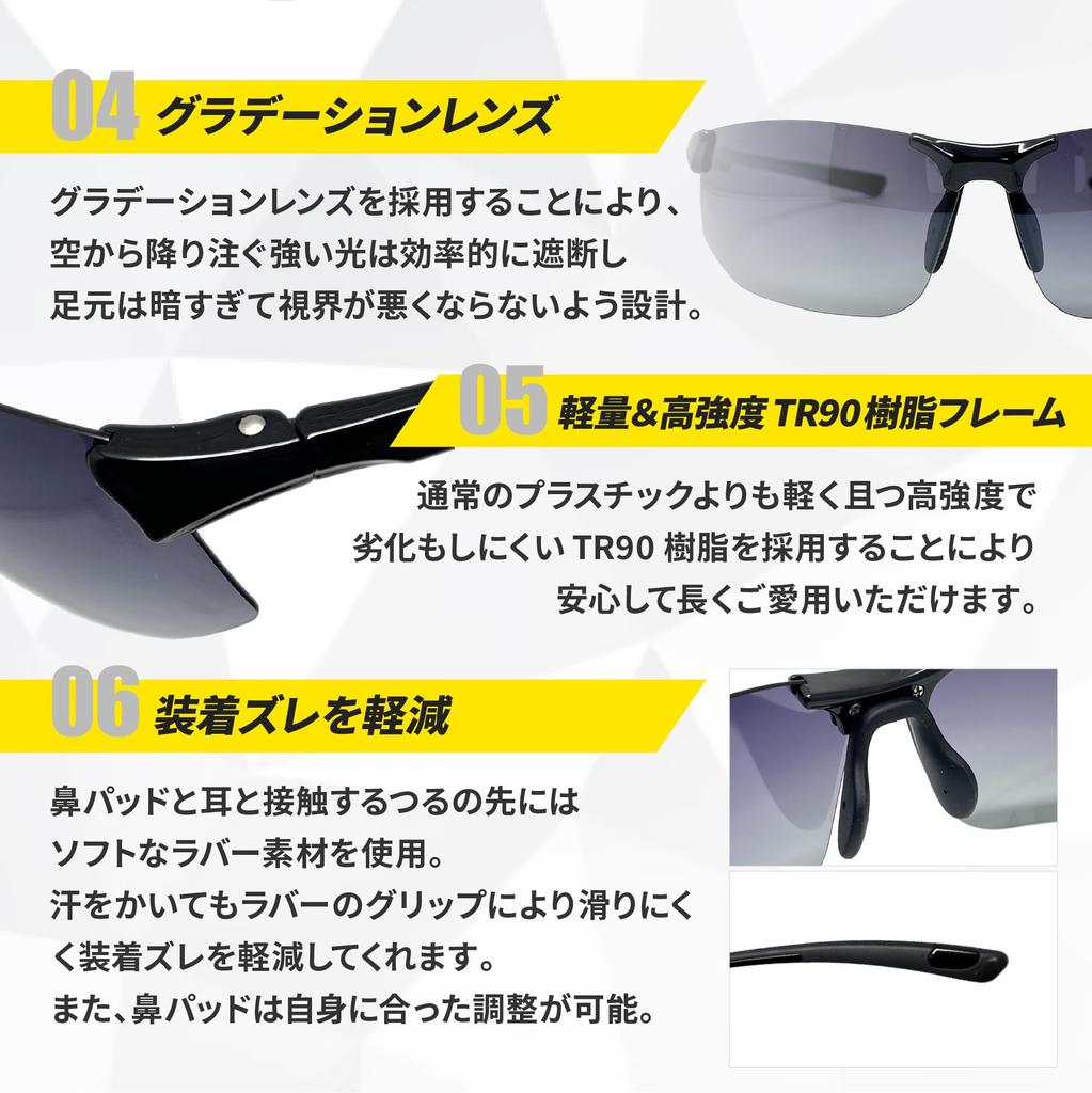 Поляризованные спортивные солнцезащитные очки с регулируемой переносицей, TR90, UV400, мягкая резиновая переносица, блокировка синего света, 8, идеально подходят для и вождения, A&A, 90% поляризации, накладки,