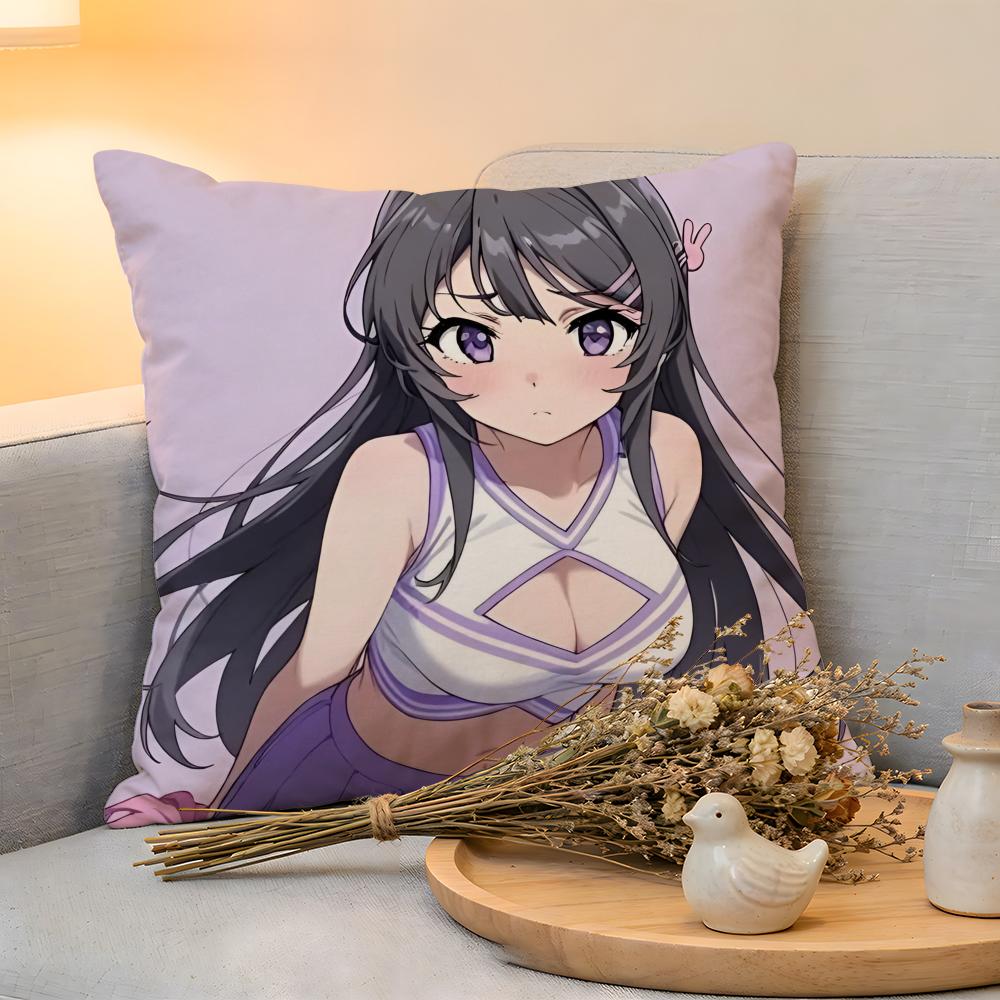 Cushion Cover Linen SkinFriendly Soft Decorative Case For Sofa Home Decor Sexy Anime MMai Sakurajima Pillow cover