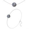 [R5981] - Handcrafted Silver Set 'Mineralia' Silver Labradorite - 10 and 8 Mm (necklace & Bracelet)