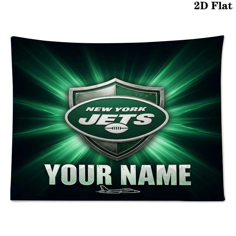 Custom Name New York Jets Printed Tapestry – Wall Hanging for Bedrooms, Dorms, and Home Decor