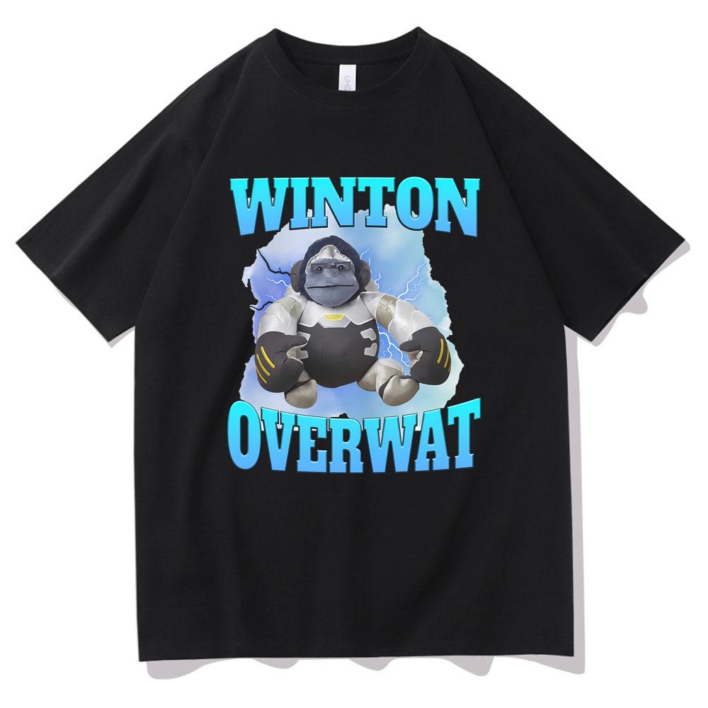 Winton Overwat Meme Funny Meme Tshirt Mens Summer Tees Men Women Fashion Oversized Streetwear Male Vintage Casual Loose Tshirt