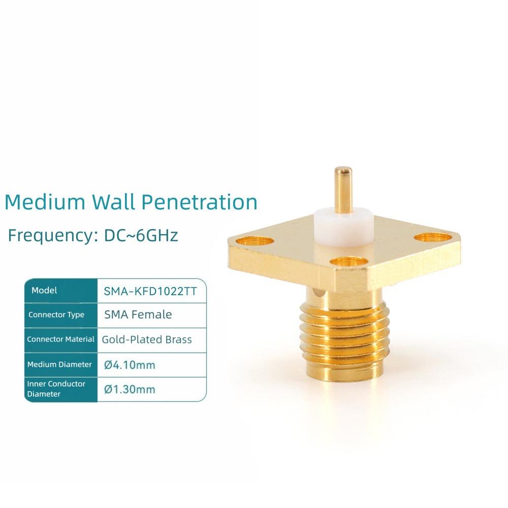 Copper Material SMA Female Connector Two-hole Flange Four-hole Flange RF Coax Connector Solder Terminal Gold Plating
