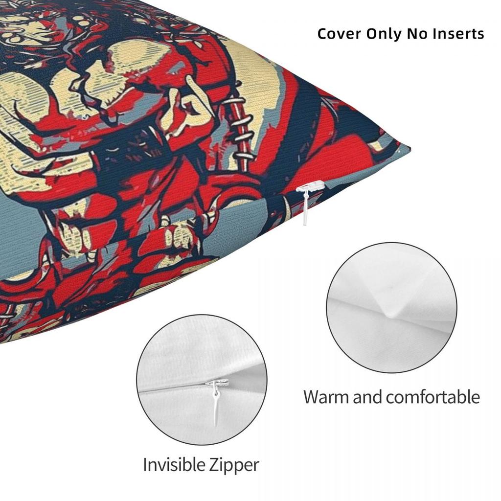 Jojo'S Bizarre Pillar Men Square Pillowcase Polyester Linen Velvet Pattern Zip Decorative Pillow Case Home Cushion Cover