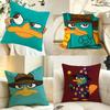 Cartoon PPhineasaandFFerb Cushion Cover Pillow Case Antidustmite Pillowcase Silky Short Plush Sofa Cushion Cover hot