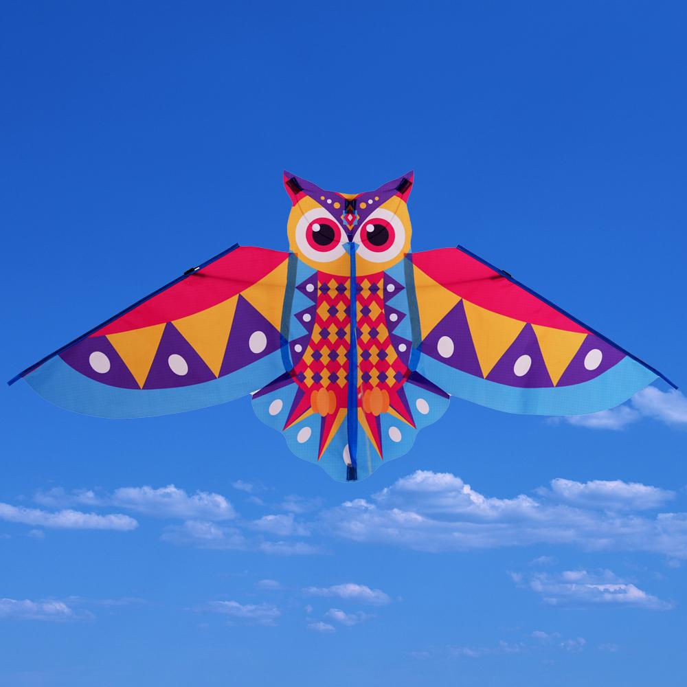 Long Tail 1M Cartoon Kites 50 Meter Kite Line Children's Kite New Colored Owl Kite  Outdoor Sports