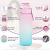 1PC 1000ML Flavor Water Bottle With Straw With 9 PCS Flavor Pods Gradient Water Bottle For Outdoor Activities Sports Waterbottle