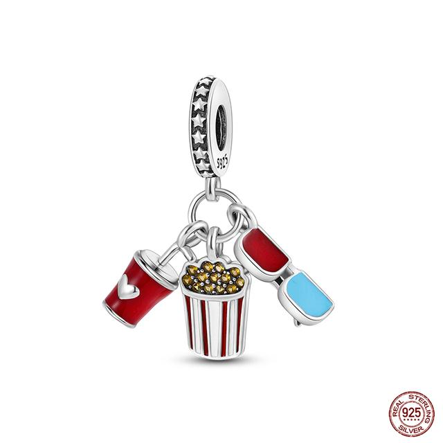 Новые стерлингового серебра 925 пробы красного цвета, подвески в форме сердца, бусины, ювелирные изделия на удачу, подарки