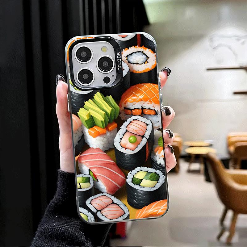 Вкусный Суши Бенто Мягкий Чехол для Телефона для iPhone 15 16 17 Pro Max 17Air 16E 14 Plus 13 12 Mini Ударопрочный Чехол Задняя Панель