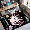 Custom Name Axolotl Printed Carpet,Rug for Office Chair Living Room Bedroom Kitchen Room Decor Gifts.