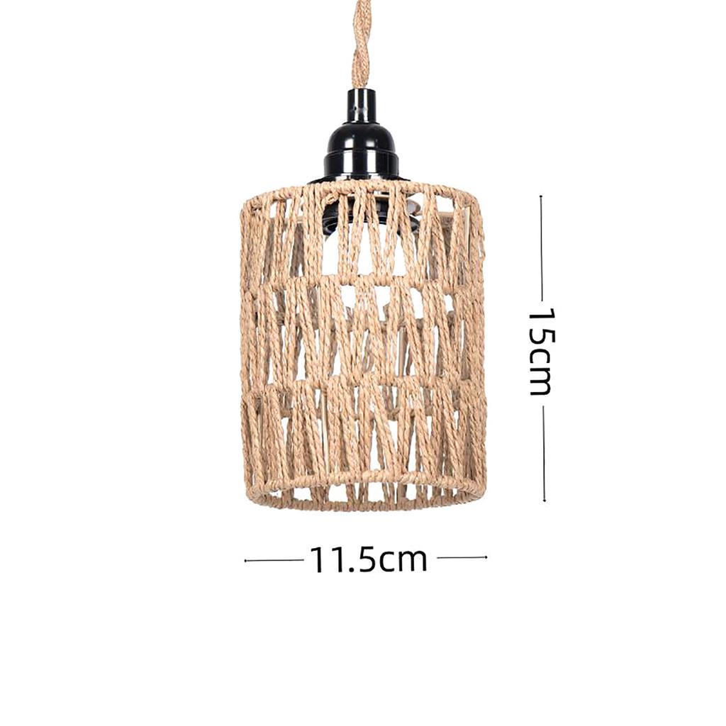 Rattan Lampshade 11.5X14.5Cm Pendant Lamp Shade Bohemian Style Handwoven Lampshade Home Cafe Hotel Ceiling Lamp Light Cover