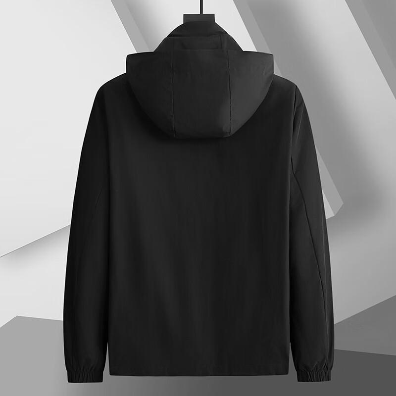 Men's Plus Size Nylon Spandex Jacket with Detachable Hood