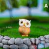 Mini Resin Animal Owl Figurines Micro Landscape Car Dashboard Home Desktop Ornaments