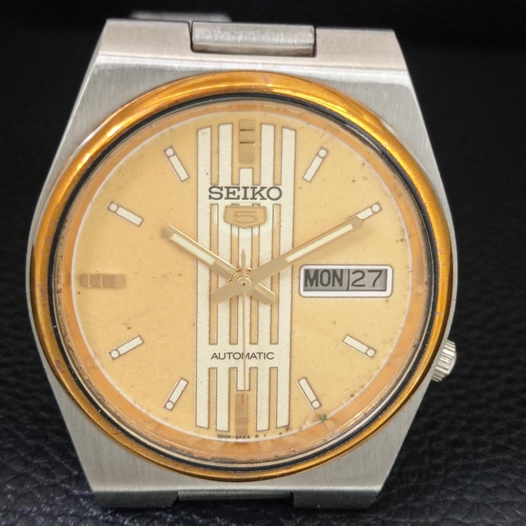 ОРИГИНАЛЬНЫЕ ВИНТАЖНЫЕ МУЖСКИЕ АВТОМАТИЧЕСКИЕ ЧАСЫ SEIKO 5 7009A ЯПОНИЯ ОРИГИНАЛЬНЫЙ ЦИФЕРБЛАТ a709185-1
