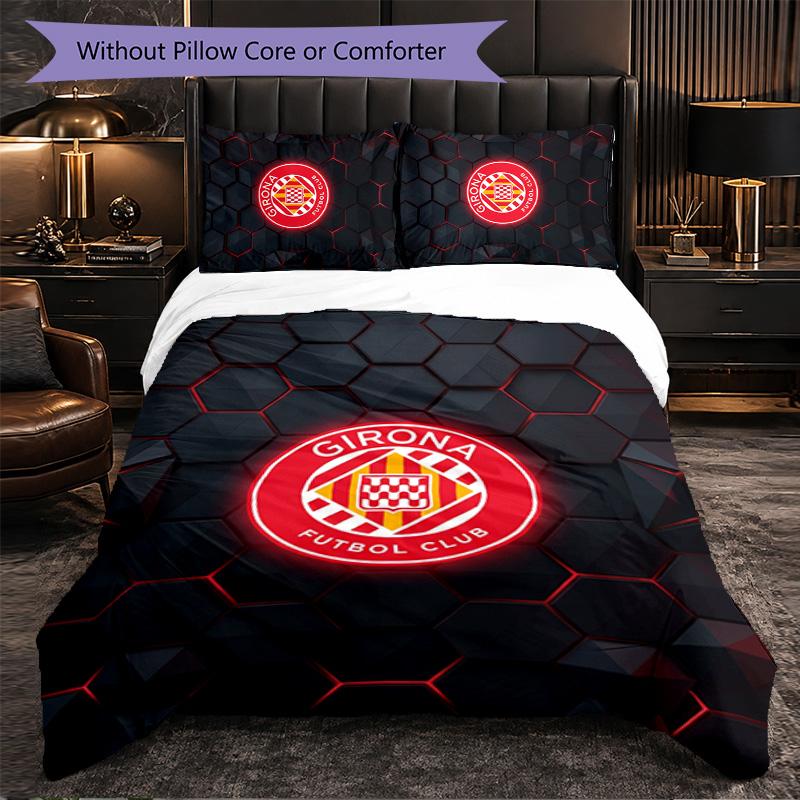 Girona FC Themed Bedding 3Pcs Duvet Cover Set Decorative Bed Linen For Teen Room Home Decoration