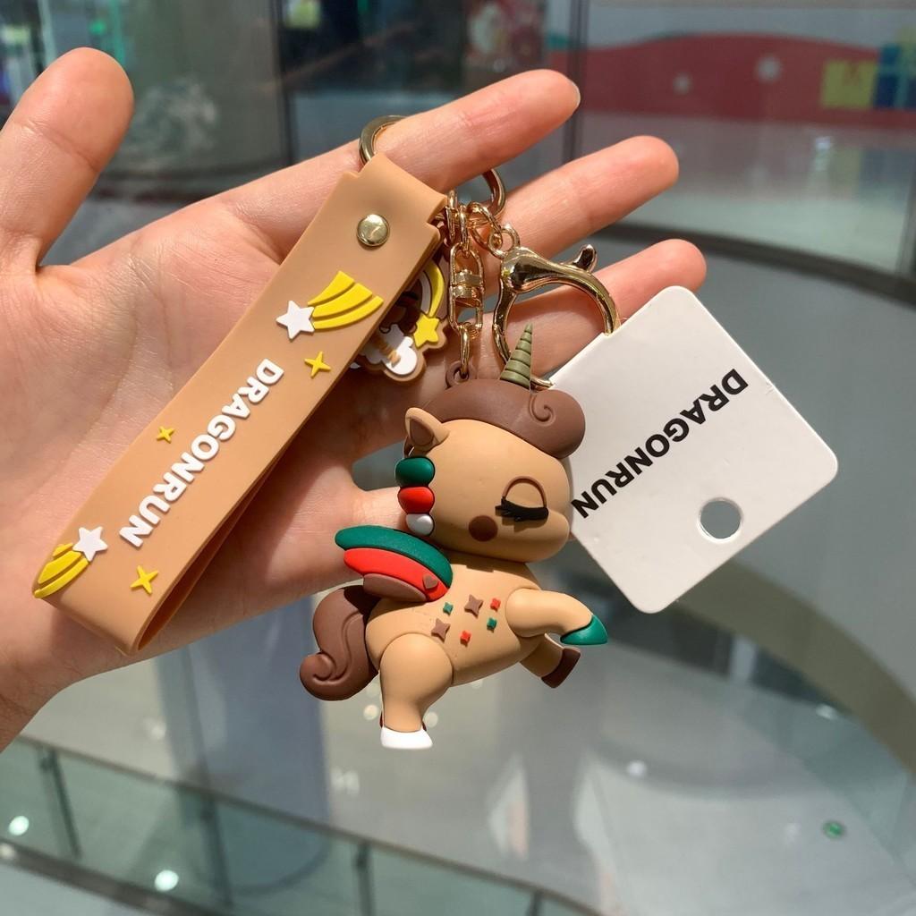 Очаровательный брелок-единорог в мультяшном стиле, милый шарм для сумки-подарка для пар, из розового металла