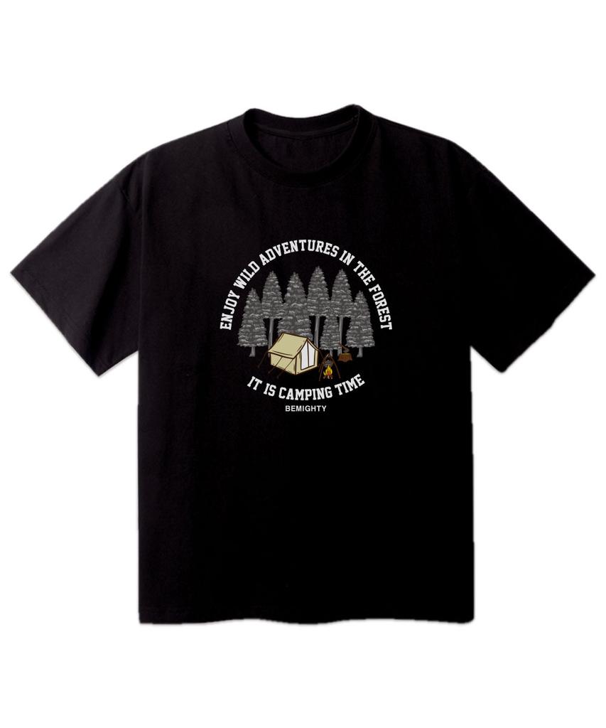 BEMIGHTY Forest Camp Oversized Short Sleeve T-Shirt [Melan Grey]