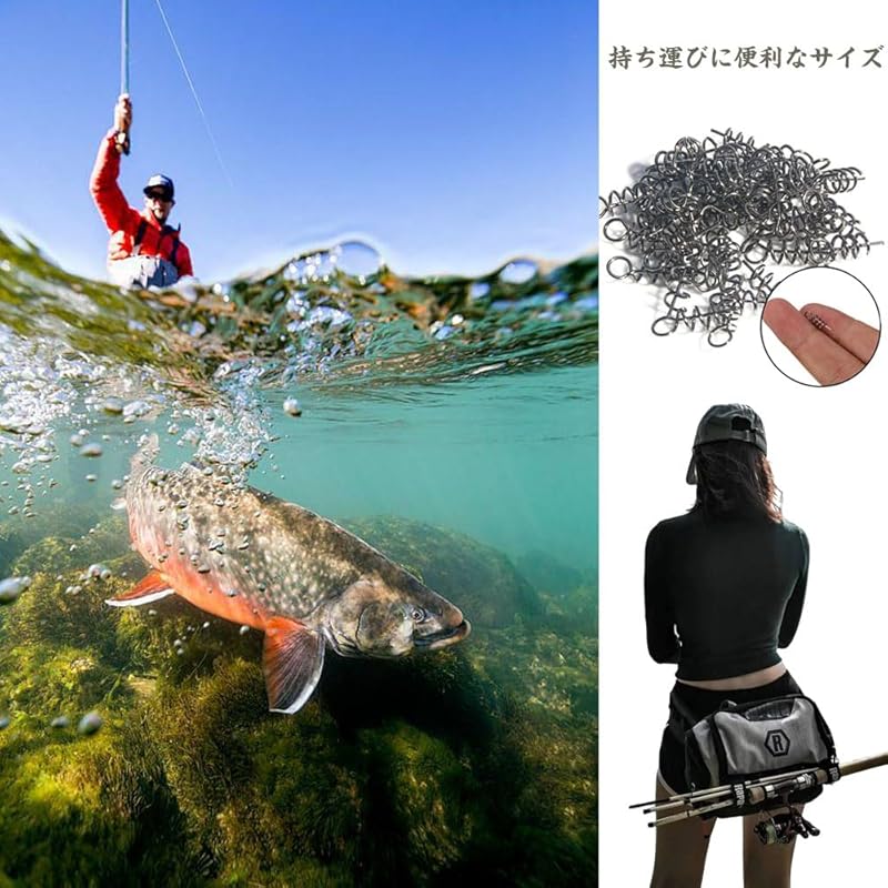 fishing accessories War worm keeper twist lock spring fishing gear twist hook for soft lures for soft bait 100 pieces set Prevention of slippage 304