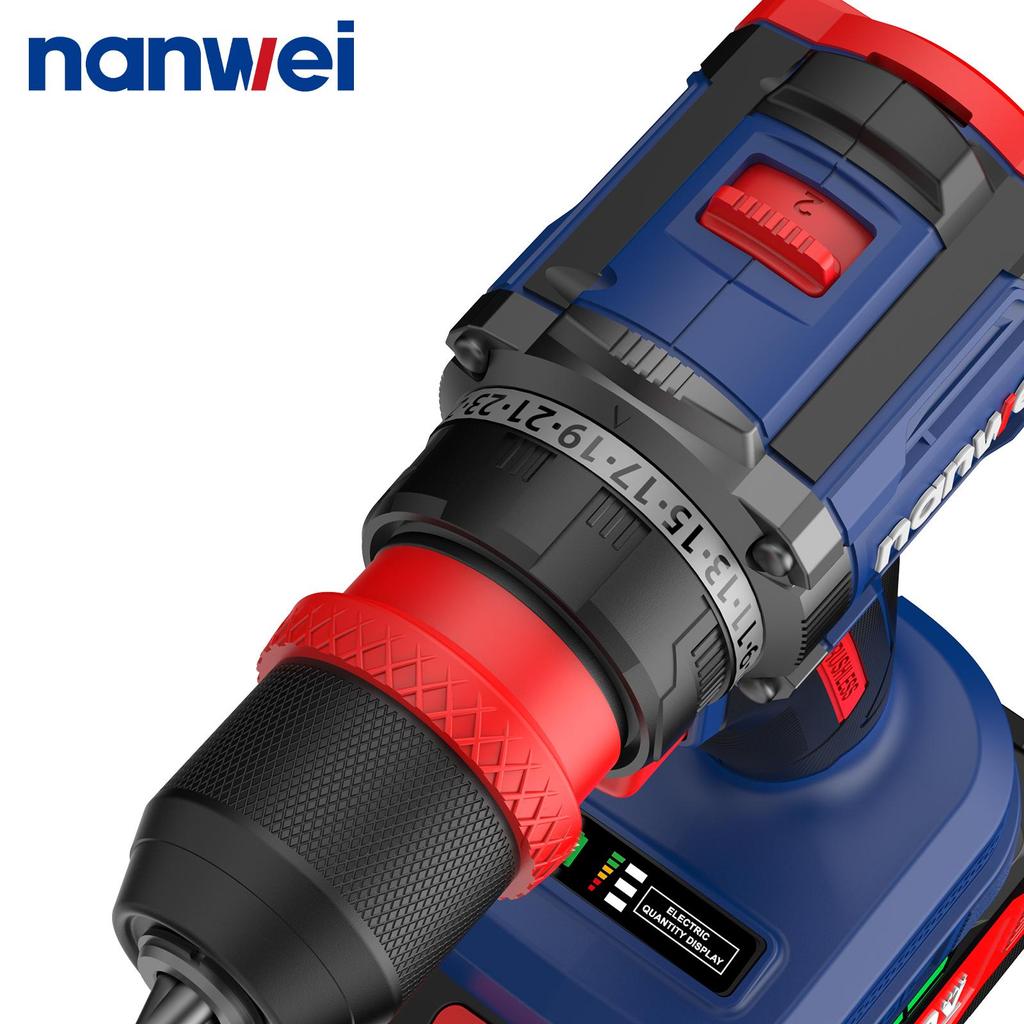 NANWEI Электрическая отвертка 4-в-1 50 Нм с несколькими головками, бесщеточным двигателем, 20 В