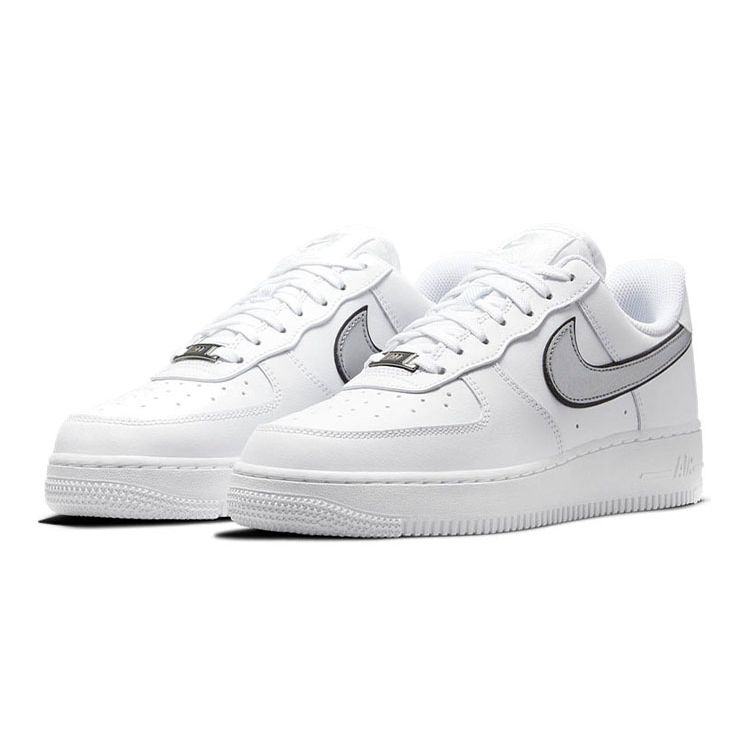 Nike Air Force 1 07 Essential White Metallic Silver Женские кроссовки черные DD1523-100