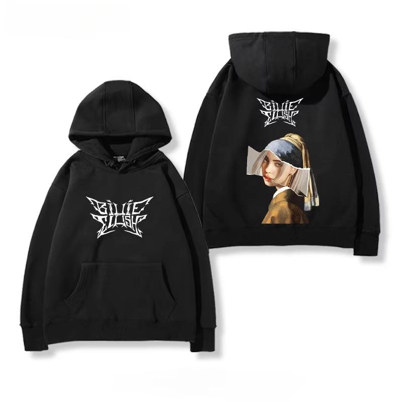 Новая толстовка с капюшоном Billie Eilish 2026 для мужчин и женщин Флисовая Американский кэжуал с капюшоном Мягкая хлопковая толстовка Свободная Уютная и универсальная