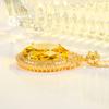 Real 18k Yellow Gold 45cm Necklaces Pure Ametrine Pendants For Women Men Collares Mujer Naszyjnik Pendant Necklaces Gemstone
