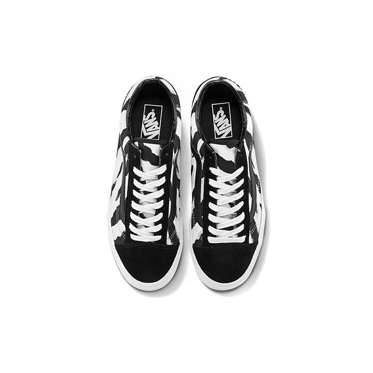 Vans Style 36 Вышивка Тигр Тигровый принт Повседневные низкие кеды для скейтборда Унисекс кроссовки Черный Белый VN0A3DZ3WHT