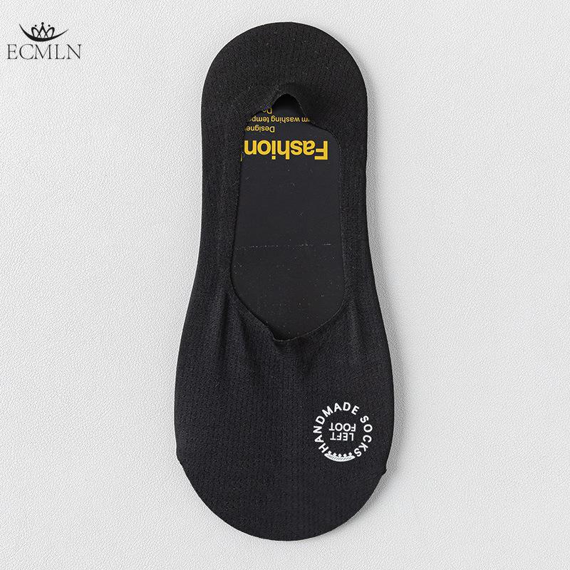 Men's Invisible Boat Socks Summer Thin Shallow Mouth Short Socks Solid Color Towel Bottom Sweat-absorbent Hollow No-fall Ice Stockings