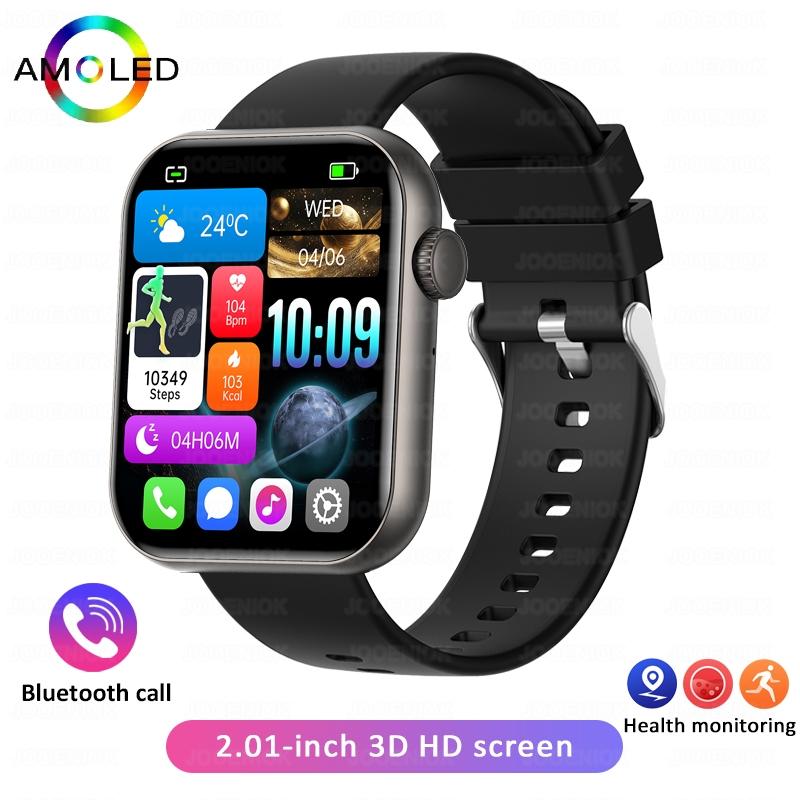 Новые умные часы для мужчин AMOLED HD-экран Спортивный трекер ИИ Голосовой вызов по Bluetooth Модные умные часы для женщин