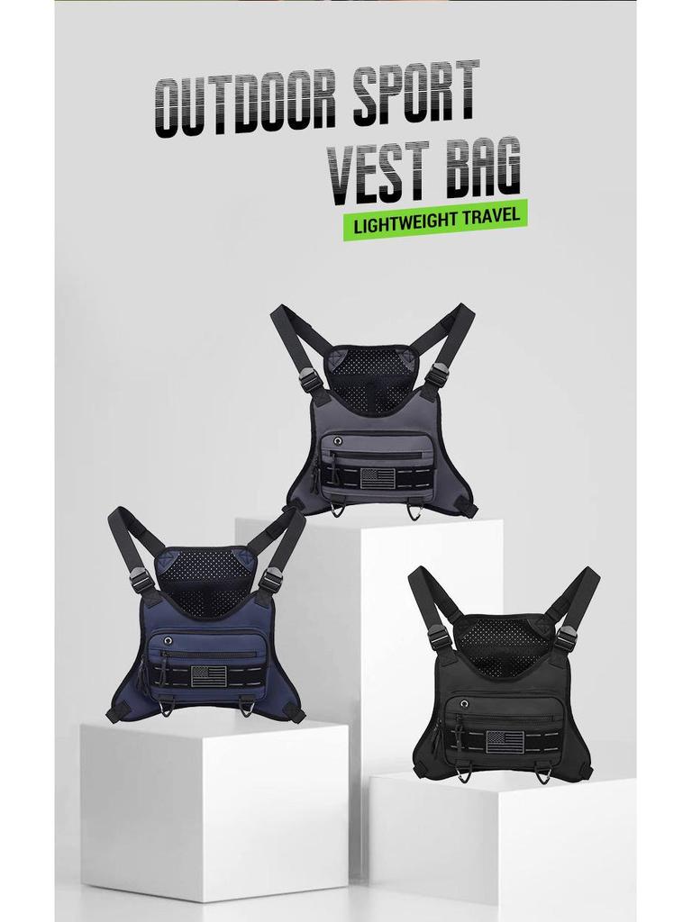Мужская повседневная нагрудная сумка для велоспорта и пешего туризма - Функциональная сумка-жилет для бега и фитнеса